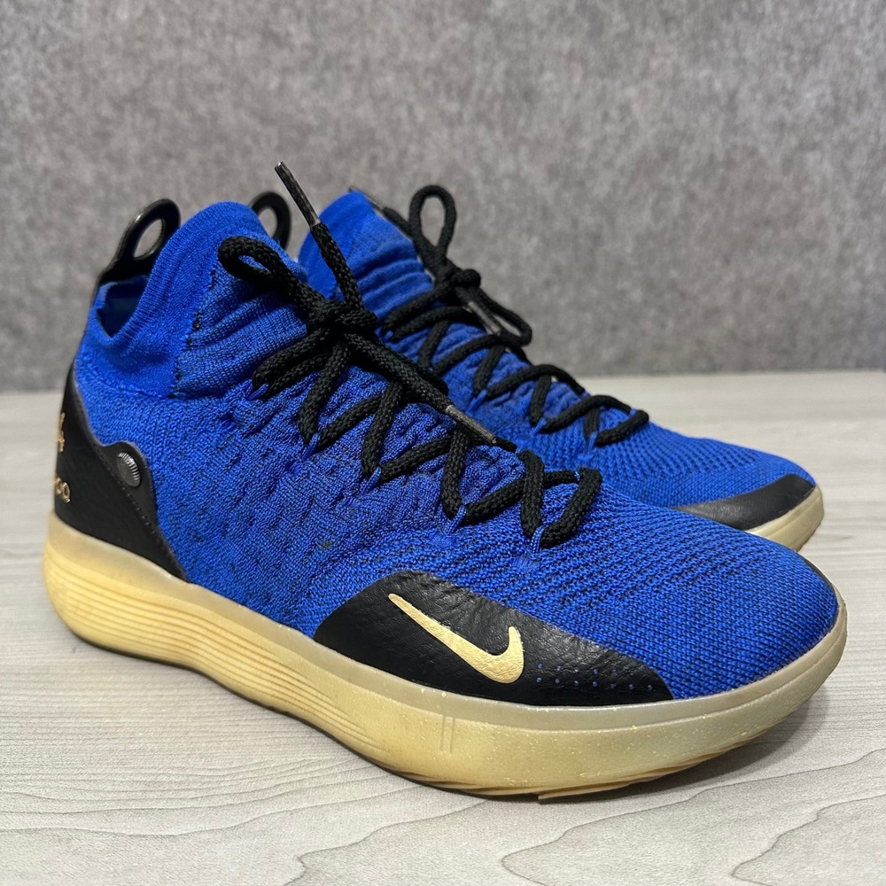 Nike KD 11 Mamba Day Custom Mens 9 Blue Basketball Shoes AT8632-992 Flyknit
